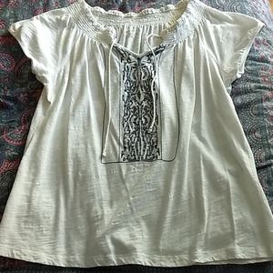 Eddie Bauer Peasant-Style Embroidered Top